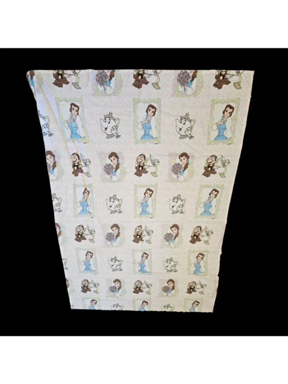 VTG Beauty‎ And The Beast Flannel Sheets Twin Set Cotton Fitted Flat READ
